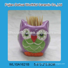 Superior quality ceramic toothpick holder with cute owl design